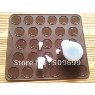 Set tấm nướng silicon macaron + dụng cụ bơm