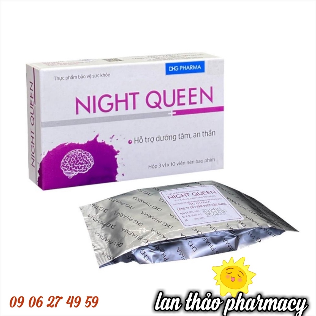Night Queen hộp 30 viên hỗ trợ an thần tạo giấc ngủ sâu