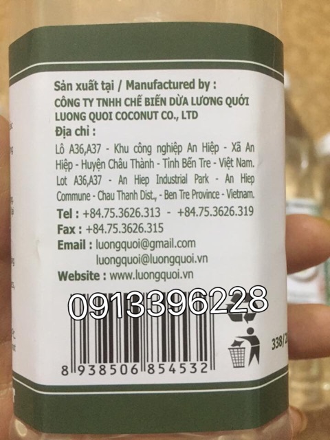 Dầu dừa organic thành vinh - Vietcoco