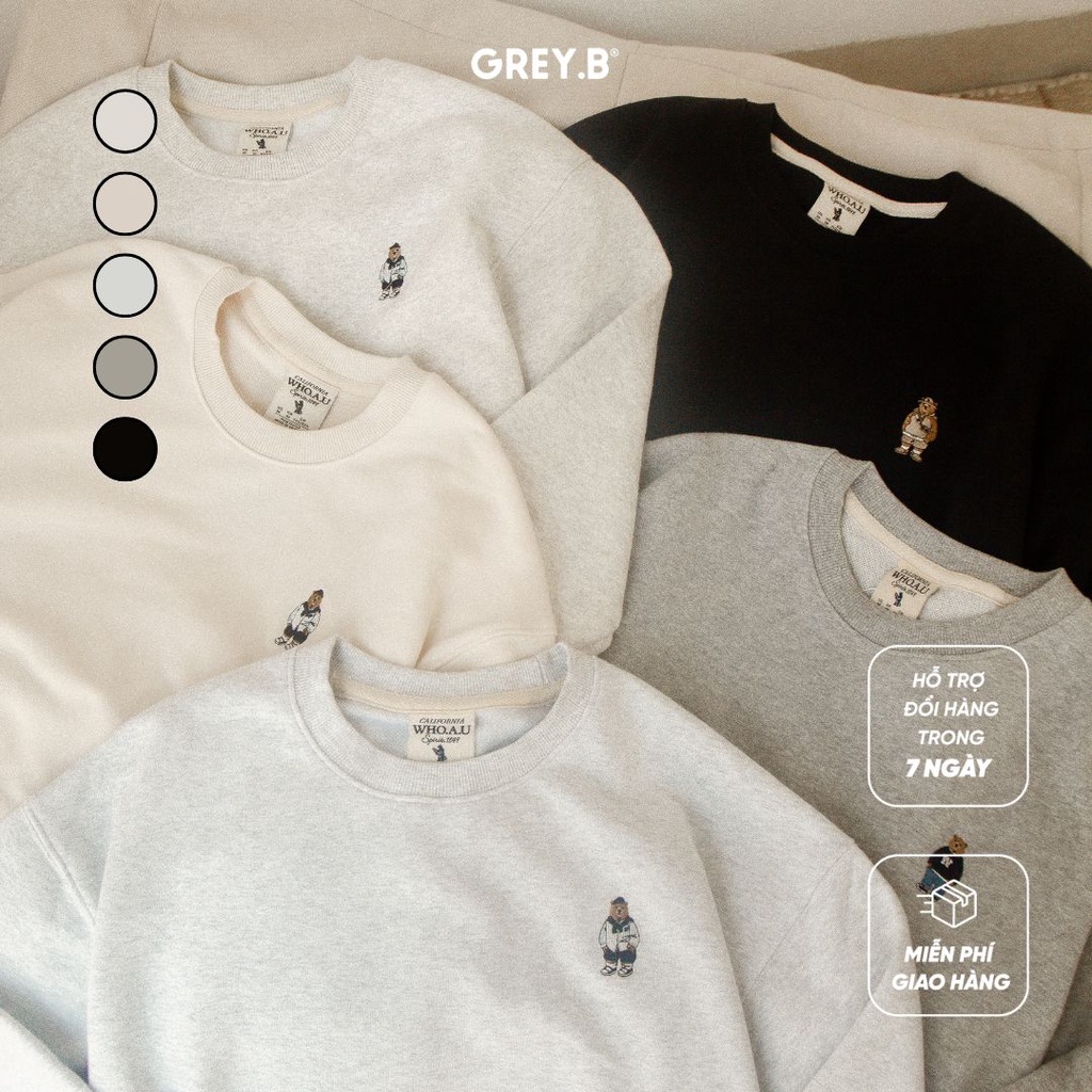 Áo Sweater WAU Smalllogo Slate Unisex Phong Cách Hàn Quốc Nhiều Màu