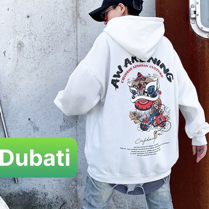 ÁO KHOÁC NỈ- ÁO KHOÁC HOODIE NAM NỮ HÌNH KÌ LÂN SÀNH ĐIỆU CÓ NÓN HÀN QUỐC- DUBATI FASHION