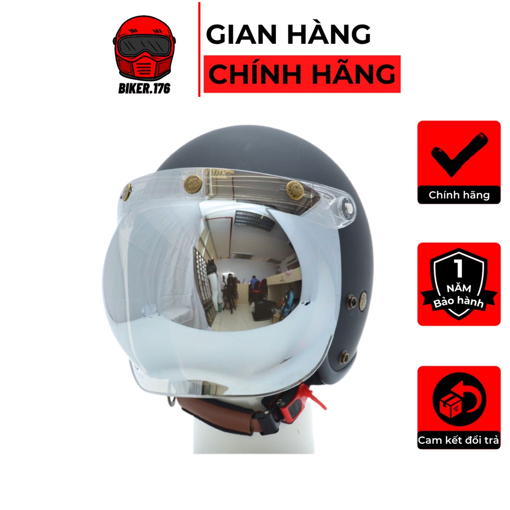 Kính chắn mũ bảo hiểm 3/4 BULLDOG BUBBLE  - BIKER.176 - Mũ bảo hiểm chính hãng Vũng Tàu