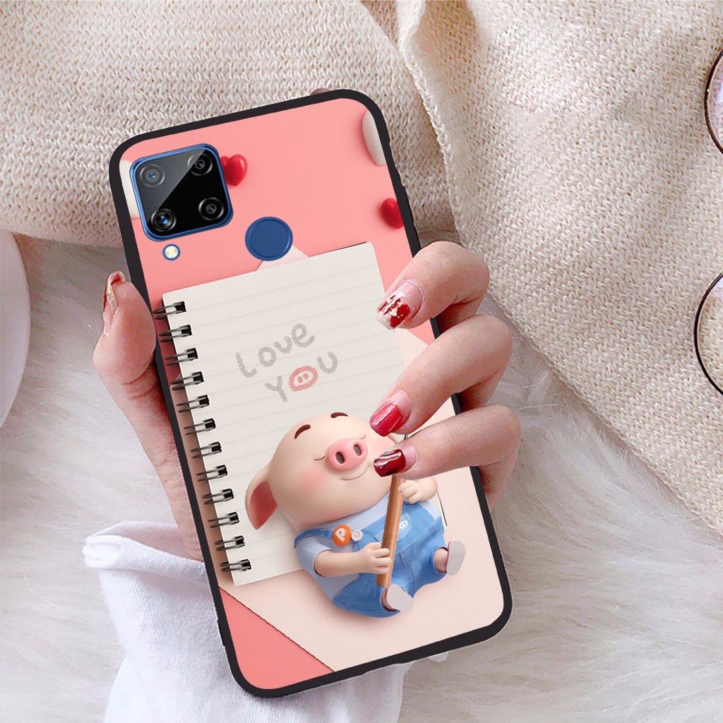 Ốp lưng Realme C15 viền dẻo TPU BST Lợn Tết