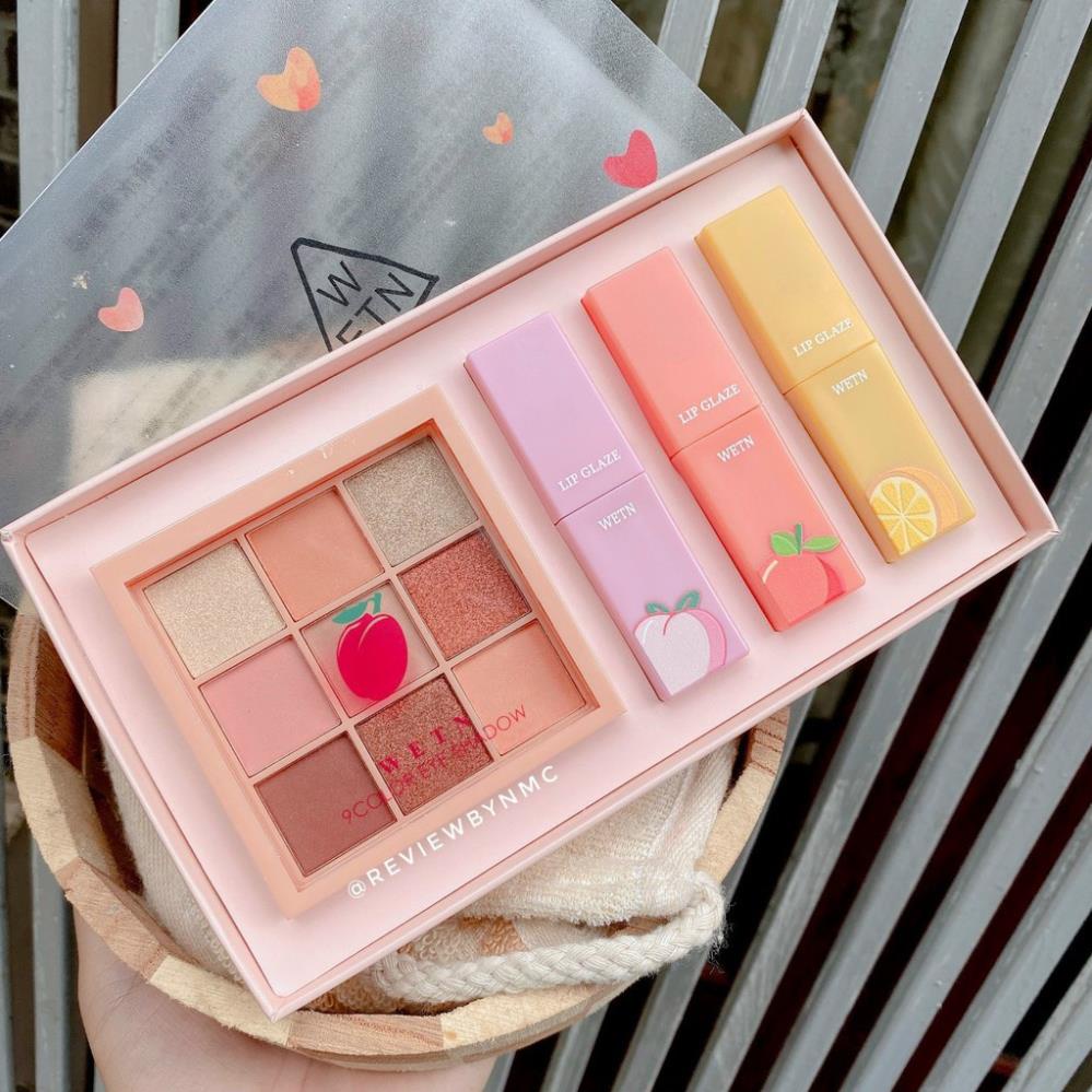 Sét Trang điểm Went 4 món gồm 3 son kem &  màu mắt 9 ô tone tây | BigBuy360 - bigbuy360.vn