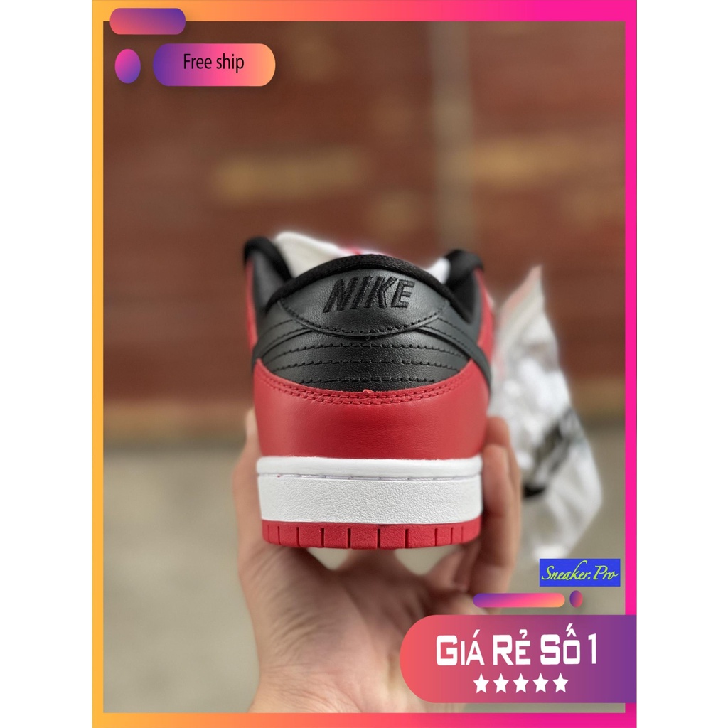 Giày thể thao Jordan SB Dunk Low Pro đỏ gót đen siêu đẹp, mẫu mới nhất hot hit dành cho nam