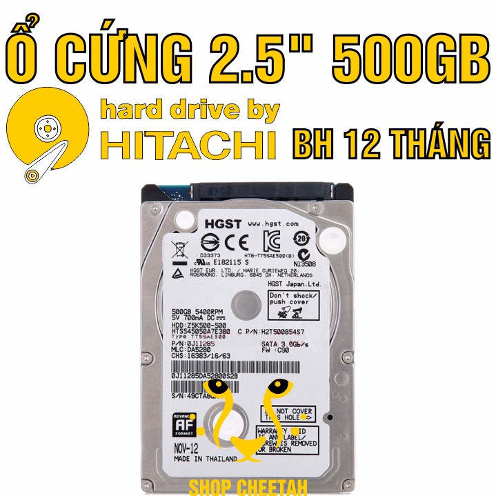 HDD 2.5” Hitachi 500GB (HGST) – Ổ cứng Laptop chính hãng – Bảo hành 12 tháng – Mới 99% – Tháo từ máy nhập khẩu