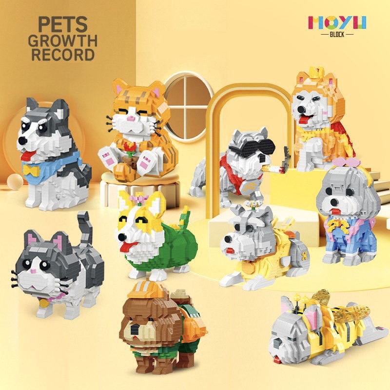 Bộ đồ chơi lắp ghép PET Thú Cưng - Mô hình 3D MOYU Nanoblock