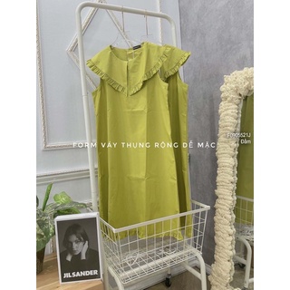 Đầm dáng suông phối cổ bèo