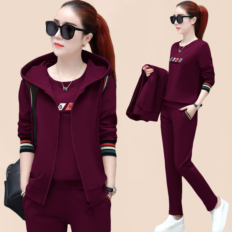 Set 3 món áo khoác dài tay + bộ đồ thể thao phong cách Hàn Quốc 2020 cho nữ