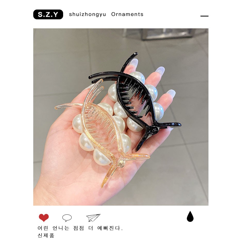 Kẹp tóc càng cua màu đen phong cách Hàn Quốc thanh lịch