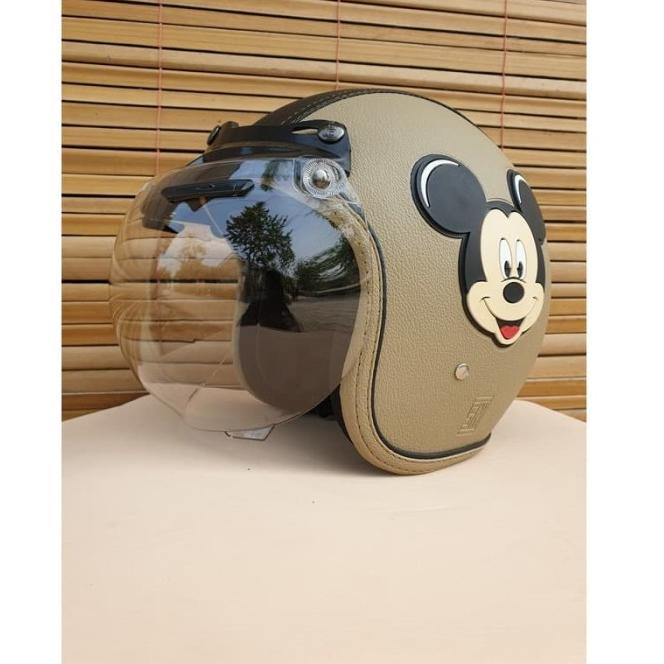 Mũ bảo hiểm in hình chuột Mickey màu đen nâng cấp - 1Tprmikcrm KCB Y78