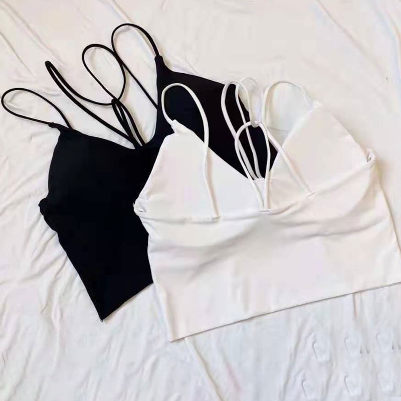 Áo Croptop Hai Dây Màu Trơn Phong Cách Thể Thao Thời Trang Mùa Hè Quyến Rũ Cho Nữ