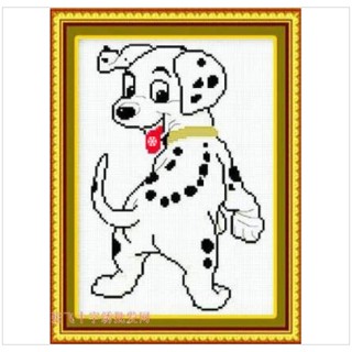 Tranh Thêu Chữ Thập Chó Đốm K002 (KHÁCH TỰ THÊU) KT:29X39CM