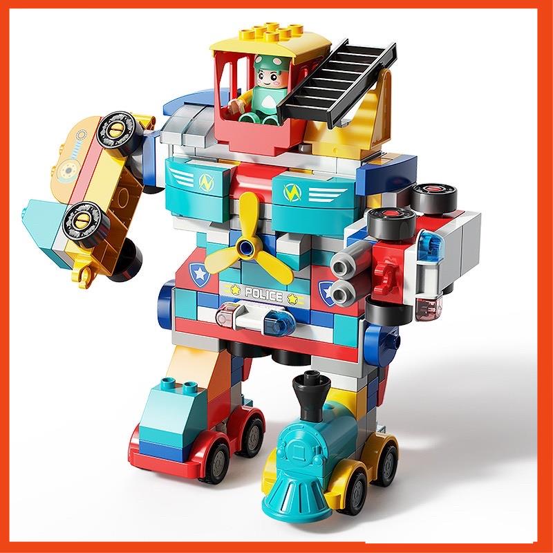Lego người máy, Lego duplo biến hình robot, chính hãng Feelo, mô hình lắp ráp lego195 chi tiết BS08