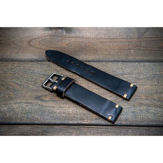 Dây da đồng hồ da bò thật, màu đen 16 mm, 18 mm, 20mm, 22mm, 24 mm cho nam, nữ ws1111a