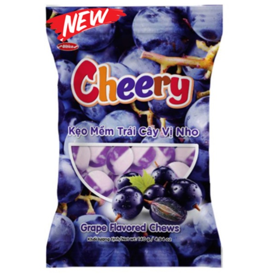 Kẹo Mềm Trái cây Cheery Nho Bibica 140g