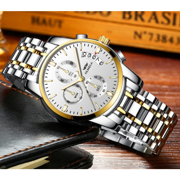 (CHUẨN MEN) Đồng Hồ Nam Chạy 6 Kim OLMECA Máy Nhật_Kính Tráng Sapphire Dây Thép Đúc Đặc _Full Box | BigBuy360 - bigbuy360.vn