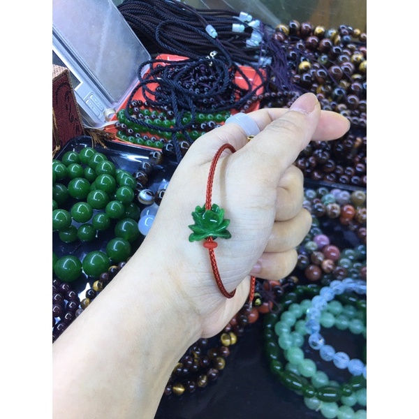 Charm mix vòng đeo tay Bông Sen ngọc sơn thủy