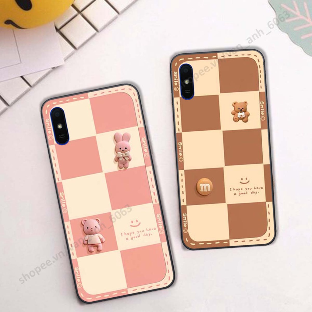 Ốp lưng Xiaomi Redmi 7A / 8A / 9A hình gấu, kẹo dễ thương cute
