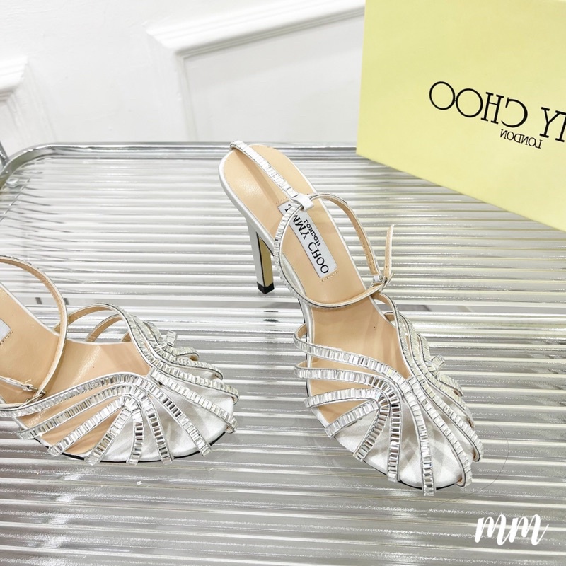 Giày cao gót mũi rọ đá sáng