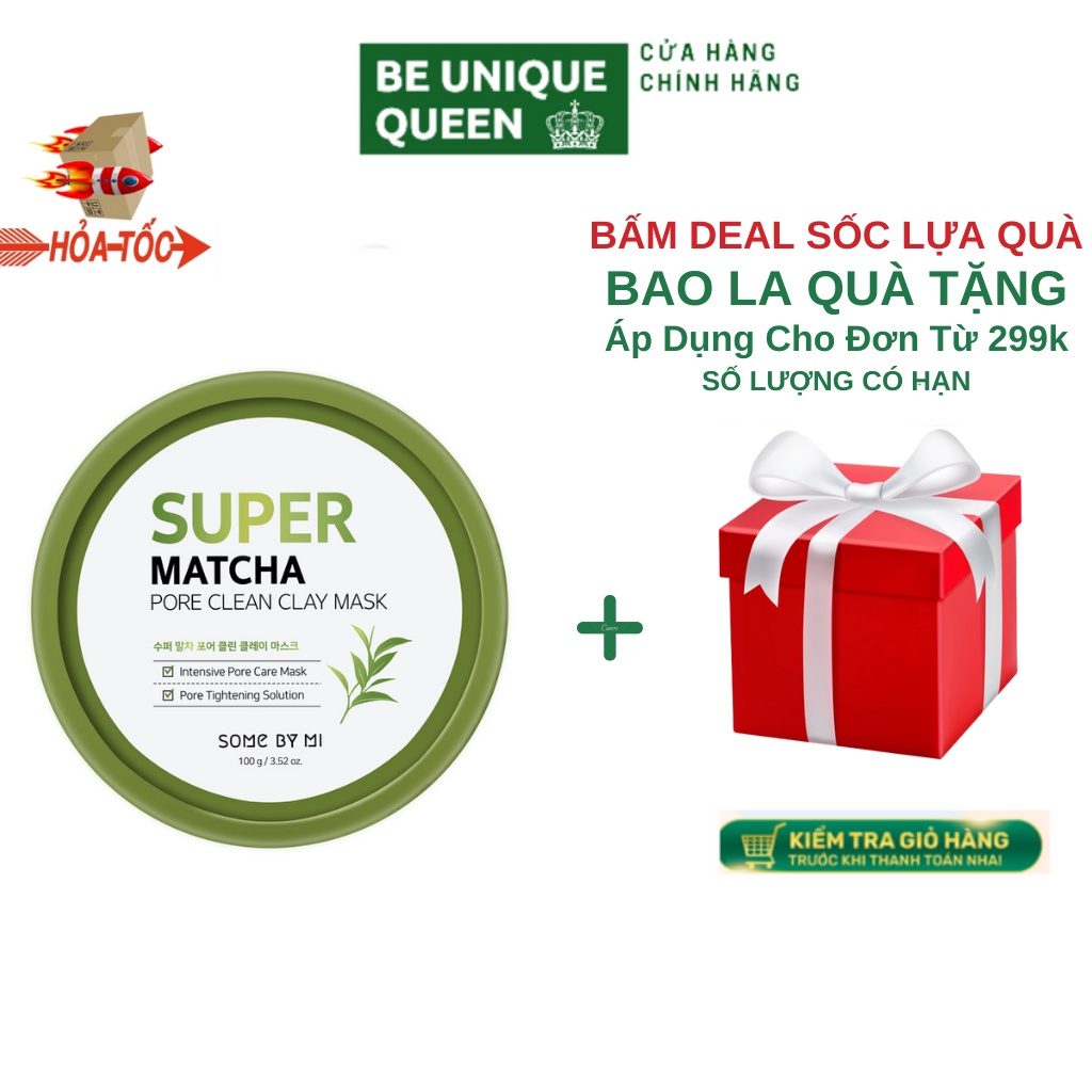 Mặt Nạ Đất Sét Trà Xanh SOME BY MI Super Matcha Làm Sạch Lỗ Chân Lông, Loại Bỏ Mụn Đầu Đen 100g