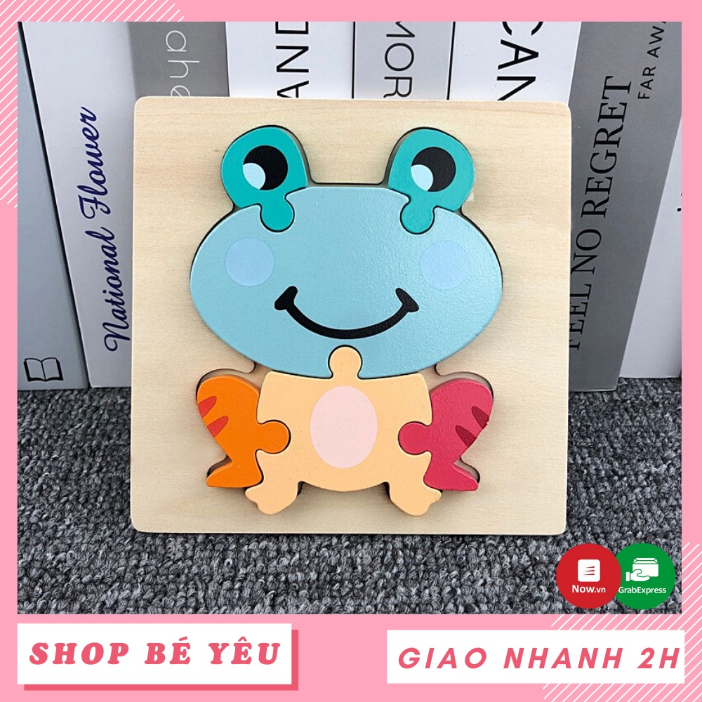 Đồ chơi xếp hình lắp ráp  𝑭𝒓𝒆𝒆𝒔𝒉𝒊𝒑  Tranh gỗ ghép hình 3D cho bé Toys House hình chú ếch