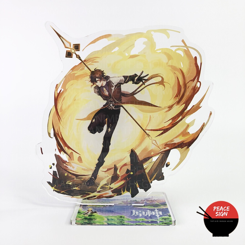 Mô hình nhân vật ZHONGLI Standee GENSHIN IMPACT game anime chibi tượng mica trong