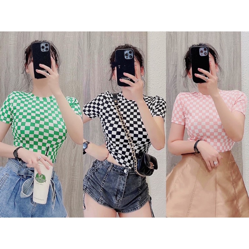 Áo Thun Crotop Kẻ Ô Vuông