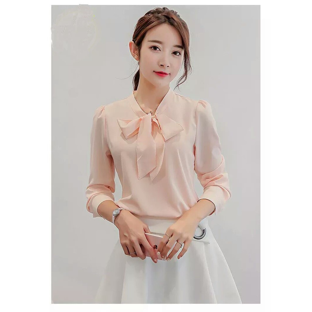 Áo sơ mi công sở ❣️FREESHIP❣️ÁO THẮT NƠ DỂ THƯƠNG MINA- Hàng thiết kế chuẩn