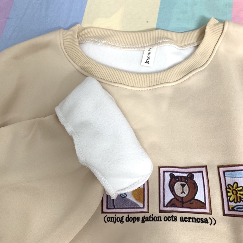 Áo hoodie trần bông , áo nỉ chú gấu unisex dáng rộng | BigBuy360 - bigbuy360.vn