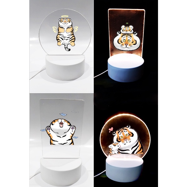 Đèn Led 3D hổ mập DLI7 Đèn Ngủ 3D Sáng Tạo cute dễ thương chonky tiger