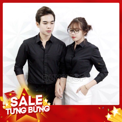 ÁO SƠ MI NAM ÁO SƠ MI NỮ DÀI TAY ÁO SƠ MI TRẮNG ĐEN CÓ SIZE ĐẠI BIG SIZE - Hàng nhập khẩu