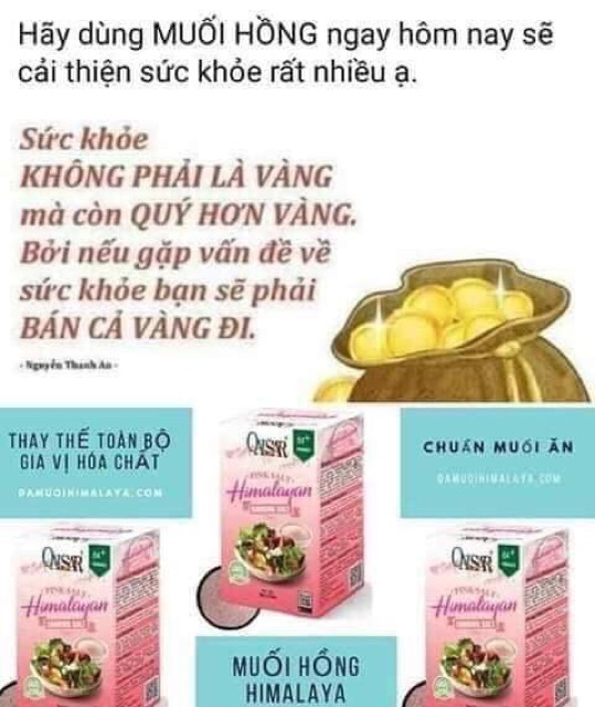 Muối hồng himalaya Qaisar cân bằng âm dương thực phẩm | Thế Giới Skin Care
