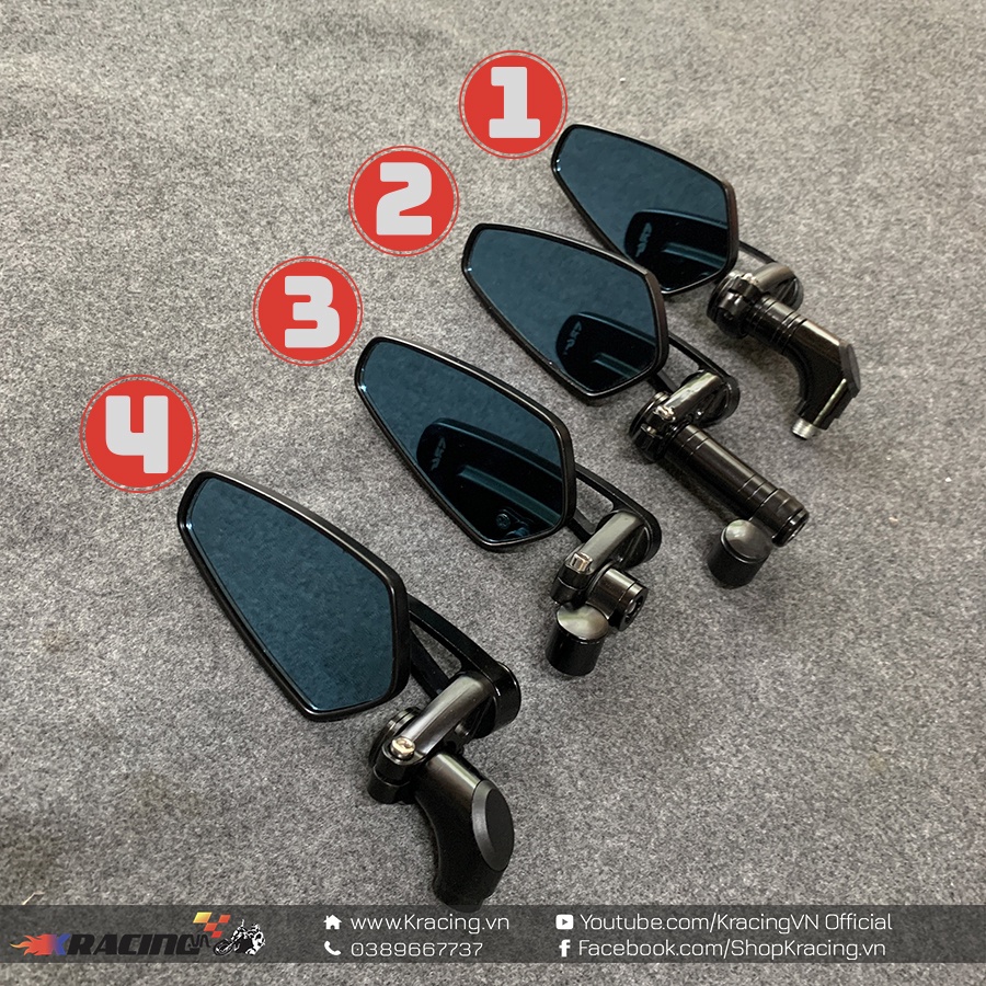 Kính (gương) gù CRG mod chân gắn xe máy