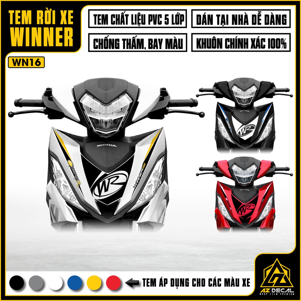 Tem Xe Winner 150 Mẫu Weapon R | WN16 | Decal PVC Chống Bay Màu, Chống Nước, Cắt Khuôn Sẵn Dễ Dán