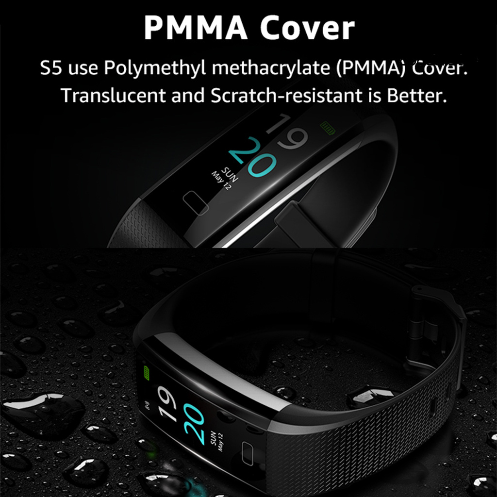 cooderstar S5 Sports Smart Watch Bluetooth Fitness Tracker IP68 Heart Rate Blood Pressure Monitor Smart Bracelet for Daily Life