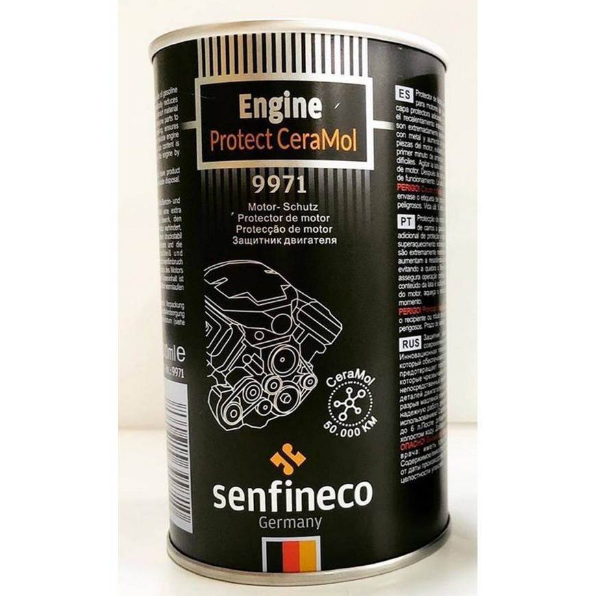 Phụ Gia Nhớt Ceramic Cao Cấp Senfineco 9971 Engine Protector CeraMol (300ML/ Lon) Tăng khả năng chống mài mòn tối ưu .