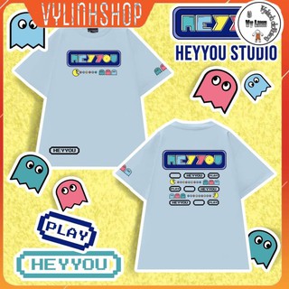 Áo phông nam nữ VYLINHSHOP  Áo thun HEYYOU PACMAN T-SHIRT 2 màu đen trắng