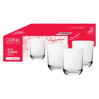 Bộ 6 Ly Thủy Tinh Bầu Lùn Uống Trà Đá 225ml