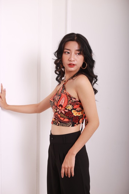 ĐỒ ĐI BIỂN /ĐI CHƠI - BRALETY TOP - YẾM BUỘC CỔ BÔNG HOA - A0039