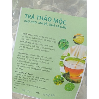 Trà thảo mộc râu ngô, mã đề, rau má, quả la hán uống liền
