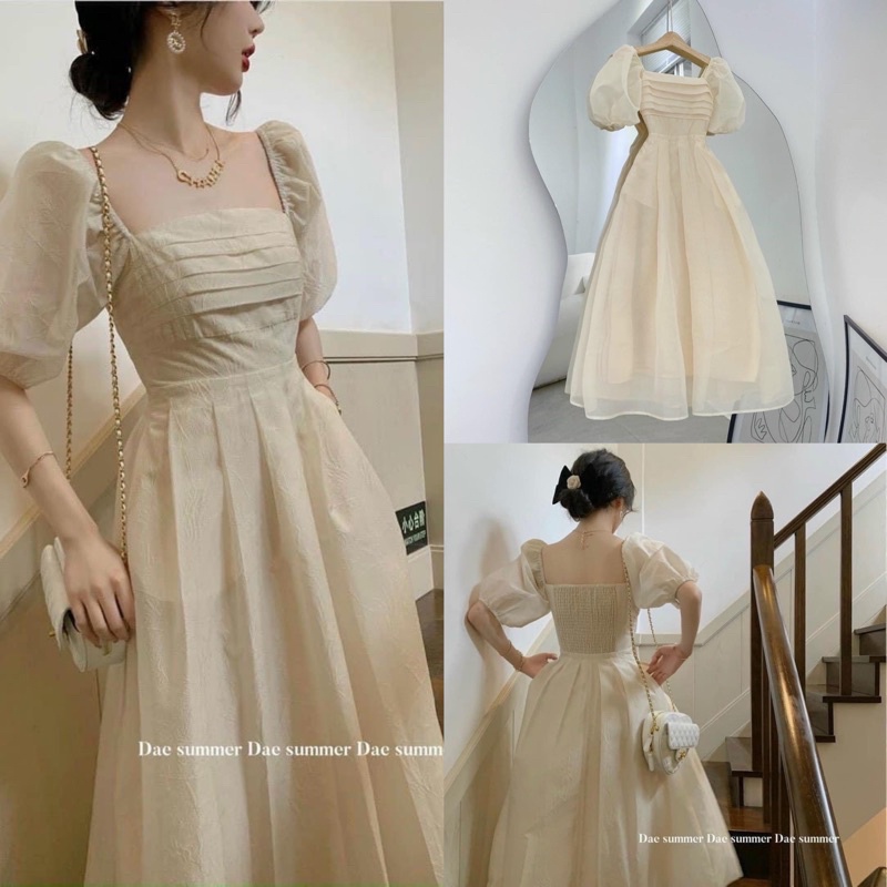 [Ảnh thật/Video]Đầm Annababy dự tiệc sang chảnh Đầm dáng dài xếp li ngực form thướt tha nhẹ nhàng