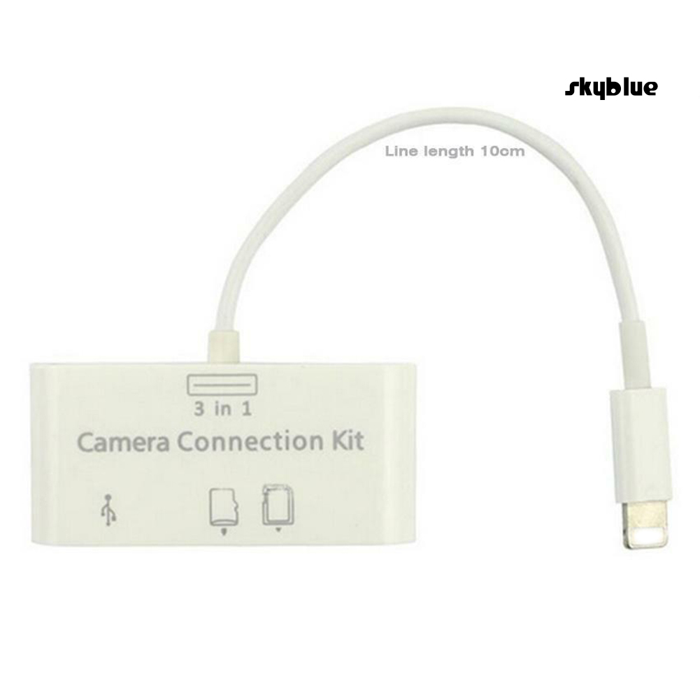 [SK]3 in 1 Card Reader Digital Camera Connection Kit OTG Adapter for iPad iPhone