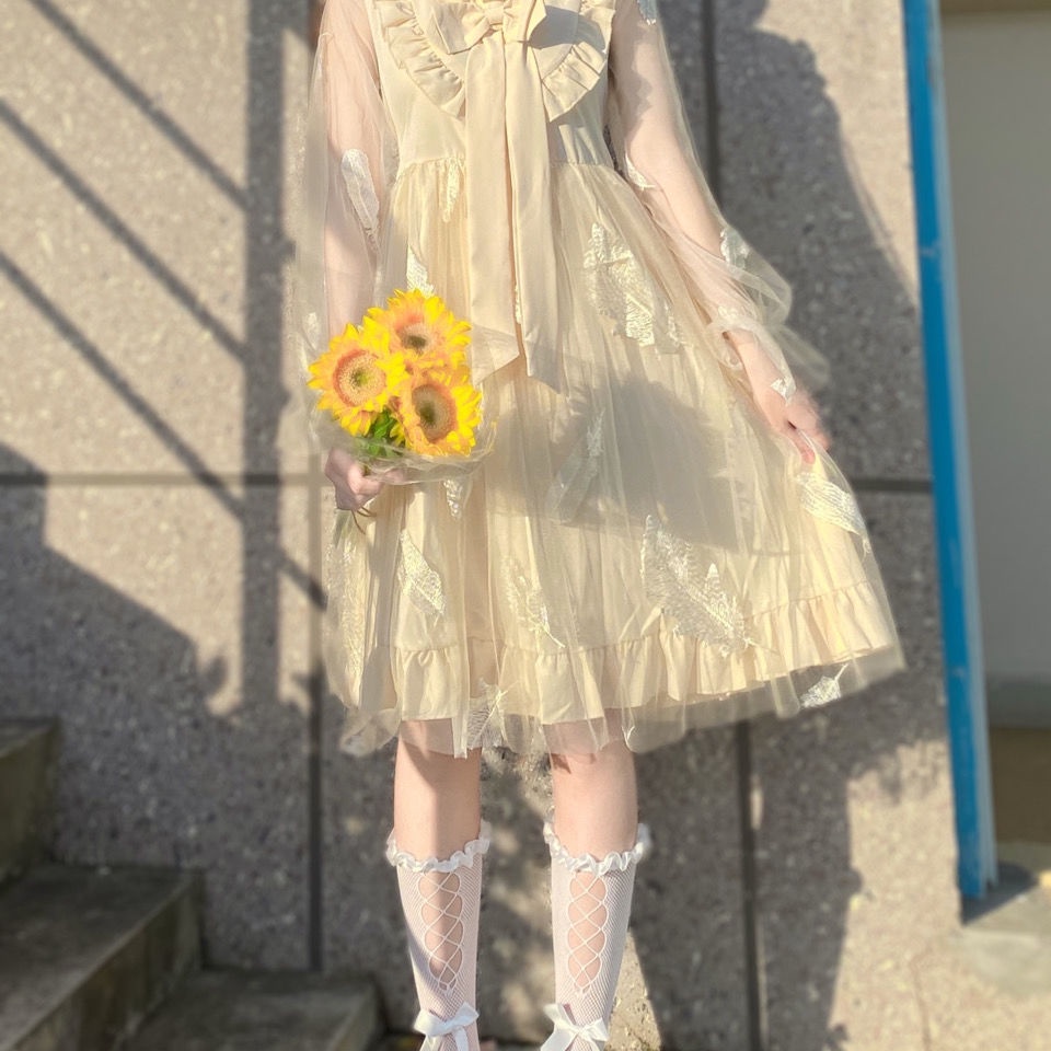 Đầm Tay Dài Kiểu Lolita Mềm Mại Cho Bé Gái