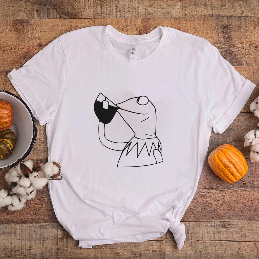 ÁO THUN Kermit Sippin Tea TAY LỠ CÁ TÍNH PHÔNG IN PHONG CÁCH HÀN QUỐC