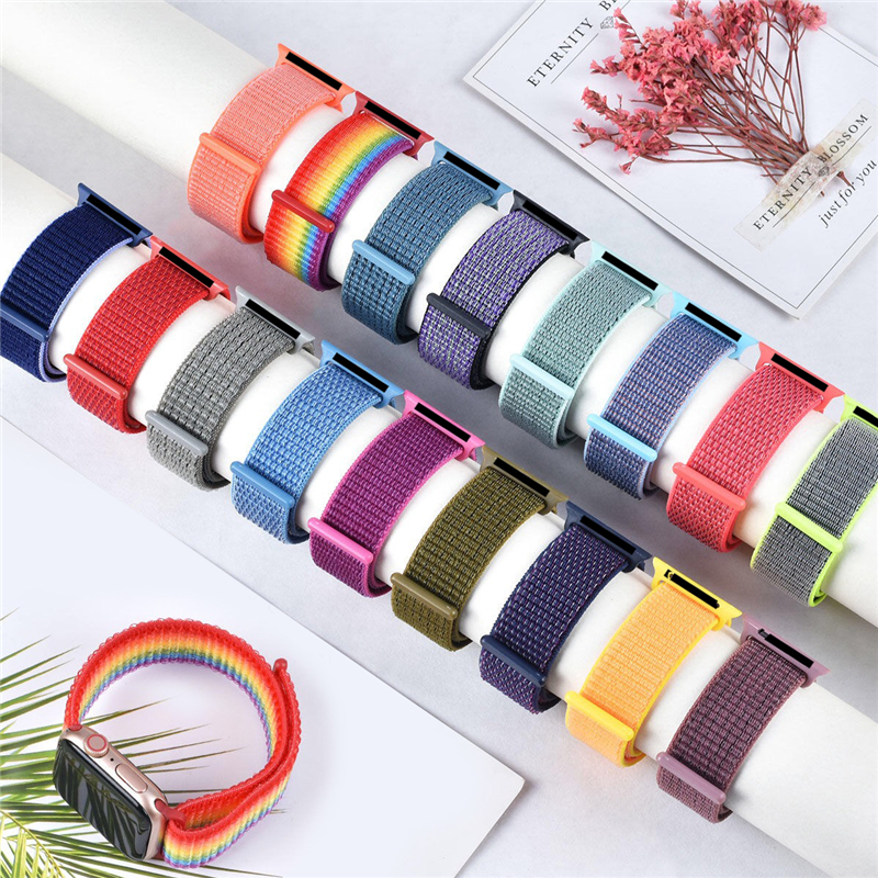 Dây Đeo Nylon Cho Đồng Hồ Thông Minh Apple Watch Series 1 / 2 / 3 / 4 / 5 / 6 / Se 44mm 40mm 38mm 42mm