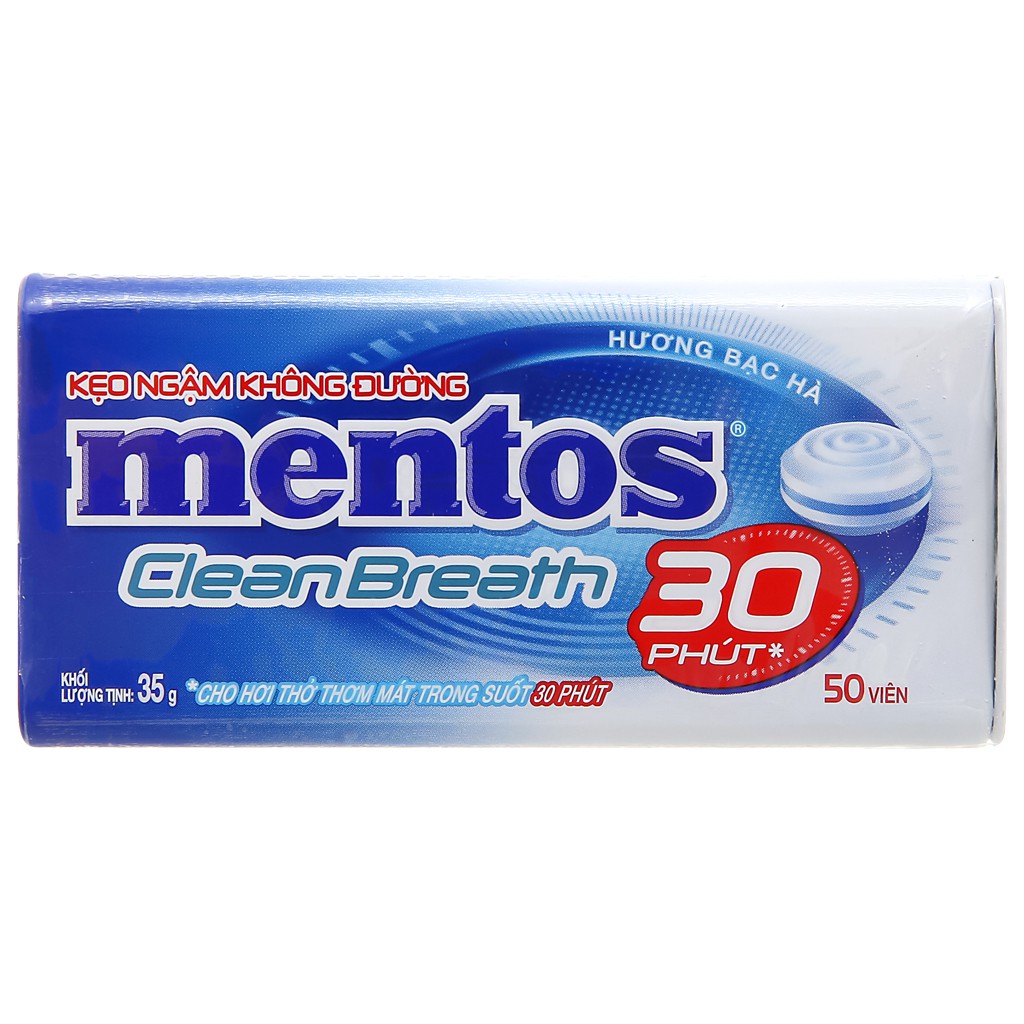 Kẹo ngậm không đường hương bạc hà Mentos hộp 35g