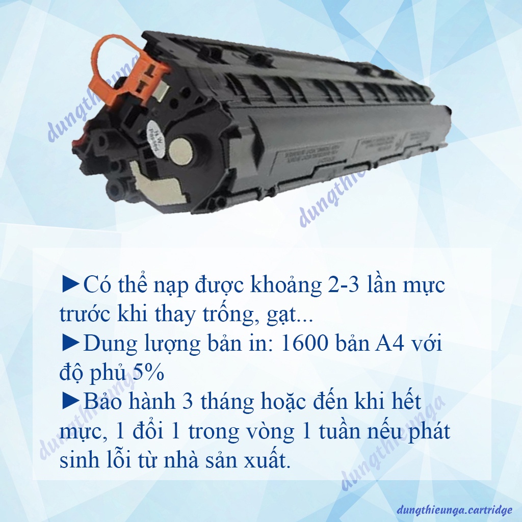 Hộp mực 35a/85a lỗ đổ mực và lỗ đổ thải dùng cho máy P1102,P1102w,M1212NF,M1132 và LBP-3018/3010