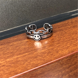  Set 2 Nhẫn Kim Loại Họa Tiết Mặt Cười Dễ Thương Cho Nữ