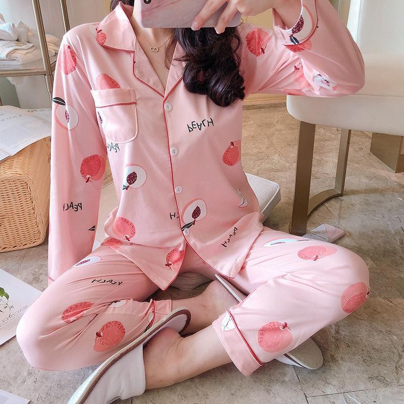 Đồ Bộ Nữ Pijama Tay Dài Quần Dài Cao Cấp Chất Dày Ấm TD02